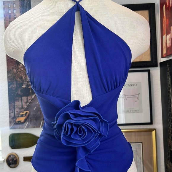 Halter bodysuit 3D flower size S NWT - Picture 3 of 15